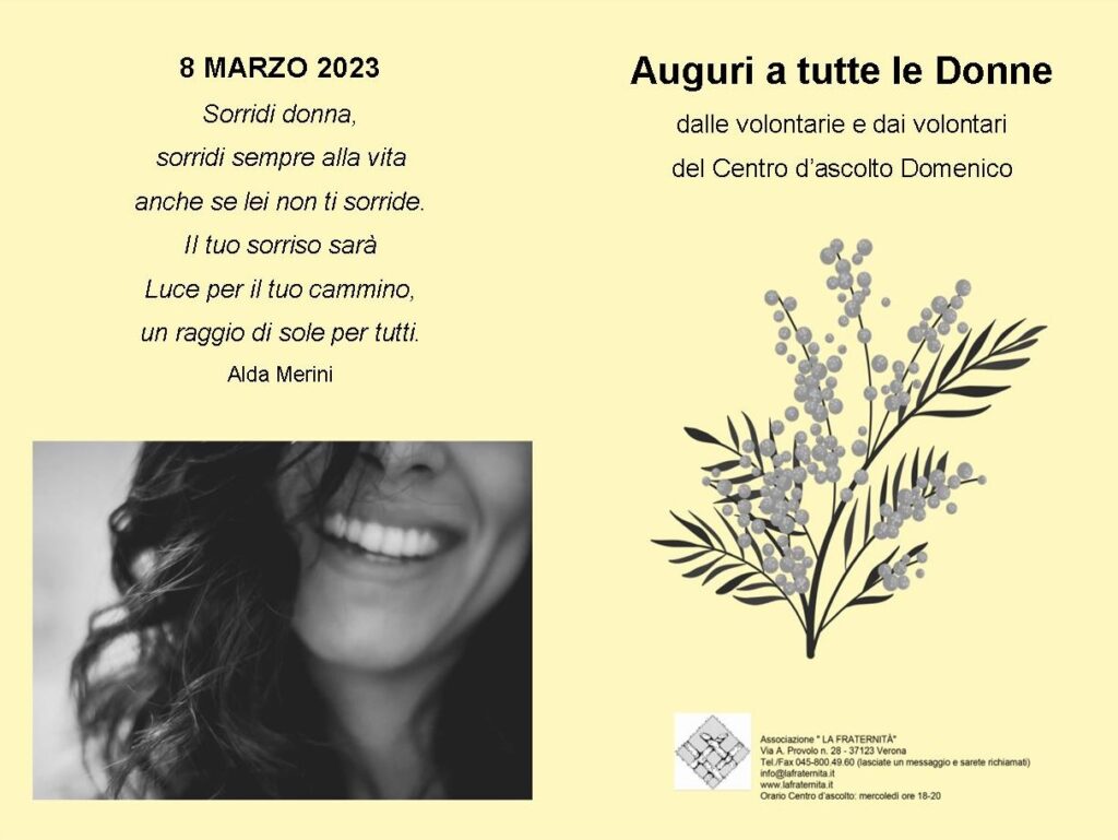 Centro d’ascolto “Domenico” per la Festa della donna